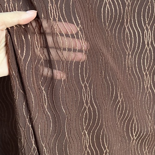 Tule Bordado - 0,50 cm x 1,60 m 4 Tule Bordado Ondas Marrom