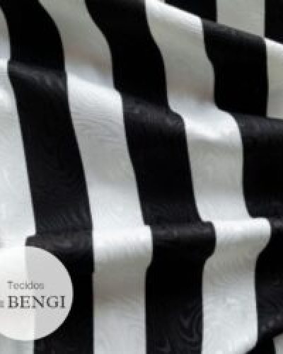 Tecido para Decoração Jacquard Listrado Preto e Branco