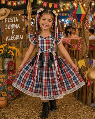Tecido Xadrez Poliéster Festa Junina