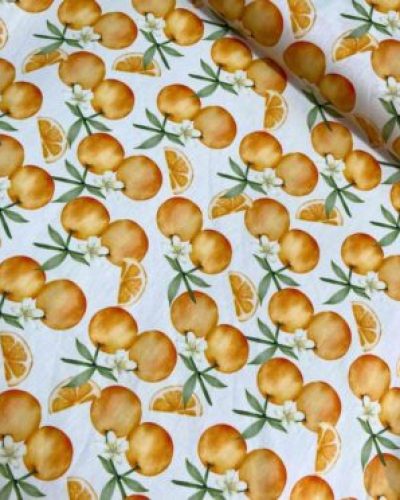 Tricoline Estampada Laranja